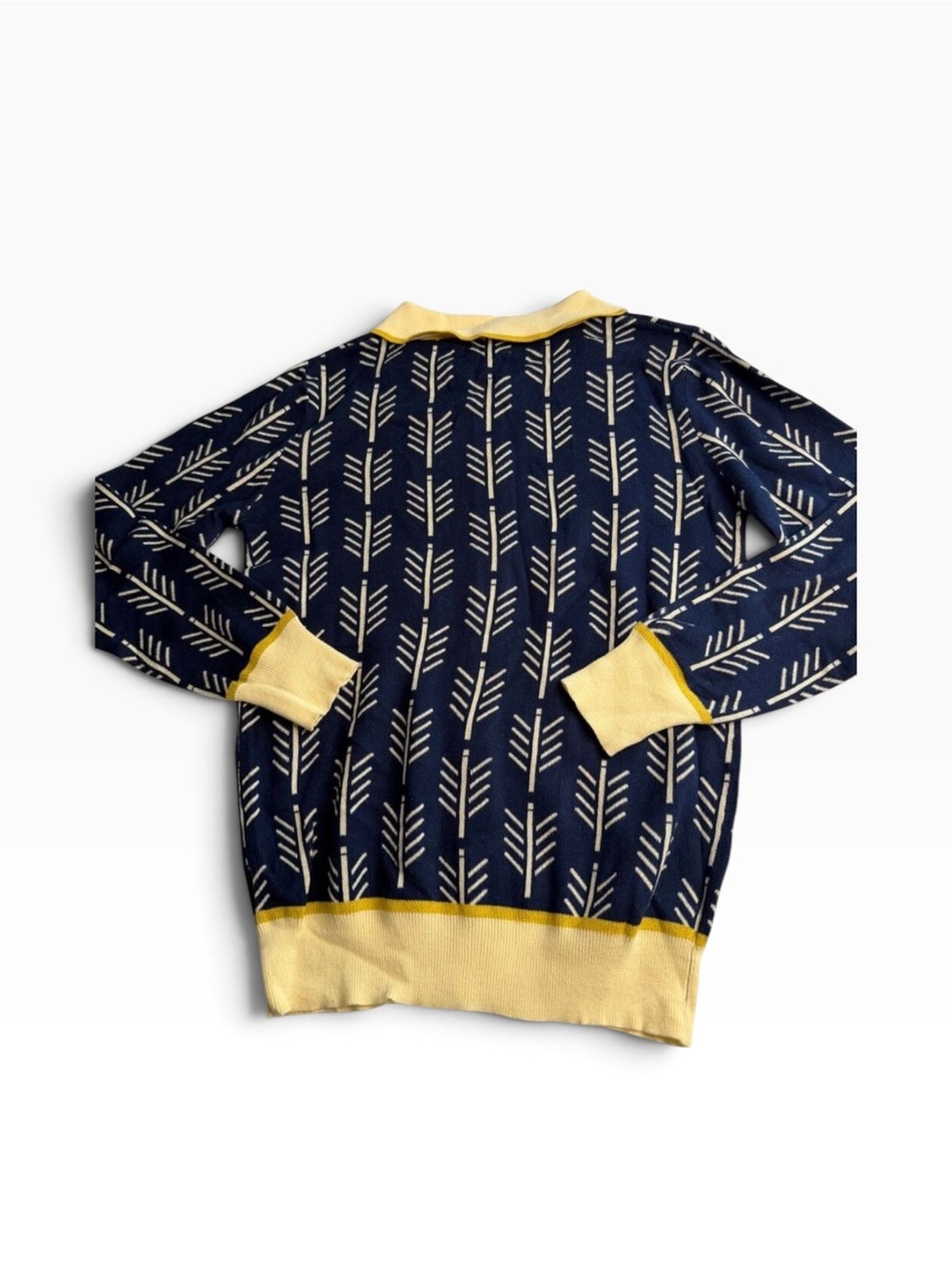 NWT OXKNIT Women's Blue Retro 70s Jacquard Collared Cardigan
Sweater Size Small - Picture 5 of 8